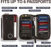 Porte-documents multicouche multifonctionnel de voyage, étanche, organiseur de fichiers, porte-clés, housse de sac, sac de passeport tendance pour homme