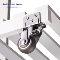 Porte-fleurs universel en forme de L de 1 pouce personnalisé OEM Cross-Border Table Roues de berceau Roulettes à angle droit avec roues latérales en plastique