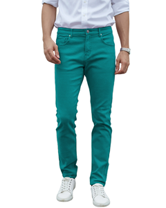 Pantalon en jean slim fit pour homme, extensible, décontracté, en coton, confortable, élégant, pour tous les jours, uni, avec étiquette personnalisée. - Product Image 1