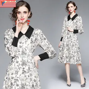 5984-55-474-Hot Sale chiffon woman's Printed Blouse For Women Shirts Blouses Tops Fashionable spring Summer dress