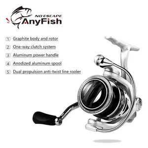 ANYFISH 1000/2000/3000/4000 Fishing Reel Kim Loại Đầy Đủ 8KG Kéo Tối Đa Thép Không Gỉ Xử Lý Dòng Spool Saltwater Fishing