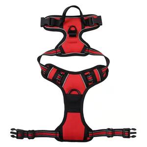 เสื้อกั๊กสุนัขพร้อมสายจูงและโบว์สำหรับเดินกลางแจ้งชุดปลอกคอสายจูงสุนัขแบบปรับได้ OEM ตามต้องการ - Product Image 1