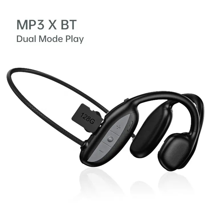 Giyilebilir dahili hafıza uzun pil ömrü BT Mini spor müzik oyun kauçuk MP3 çalar kulaklık Bluetooth 5.0 koşu için