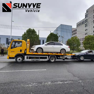 Camion de dépannage Sinotruk HOWO neuf et d'occasion, 5 tonnes, avec treuil, plateforme, roues relevables, plateau plat - Product Image 5