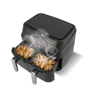 Smart home appliances Double Two Dual Zone 2 Basket Steam Digital Air Fryer Black Plastic induction cooker
