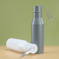 Bouteille d'eau isotherme en acier inoxydable 304 blanc de 500 ml, anti-fuite, sans BPA, pour le sport et la gym, avec corde et logo personnalisé – Cadeau promotionnel