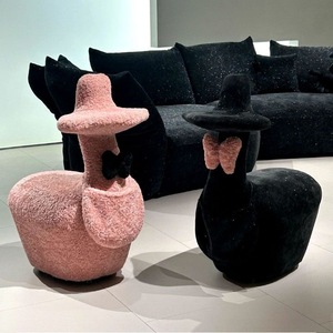 Tabouret en forme de canard mignon, repose-pieds rembourré, ottoman pour salon, chambre à coucher, chambre d'enfant - Product Image 4