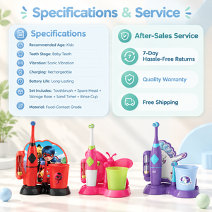 Hot Selling Kids Oscillating <b>Electric</b> <b>Toothbrush</b> Soft Gentle Bristles Children <b>Toothbrush</b> Matching Storage Cup Included - Product Image 6
