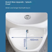 Nouveau lavabo et bassin de lavage des pieds pour mosquée musulmane, ensemble en céramique monobloc pour Wudu, design minimaliste et double trou