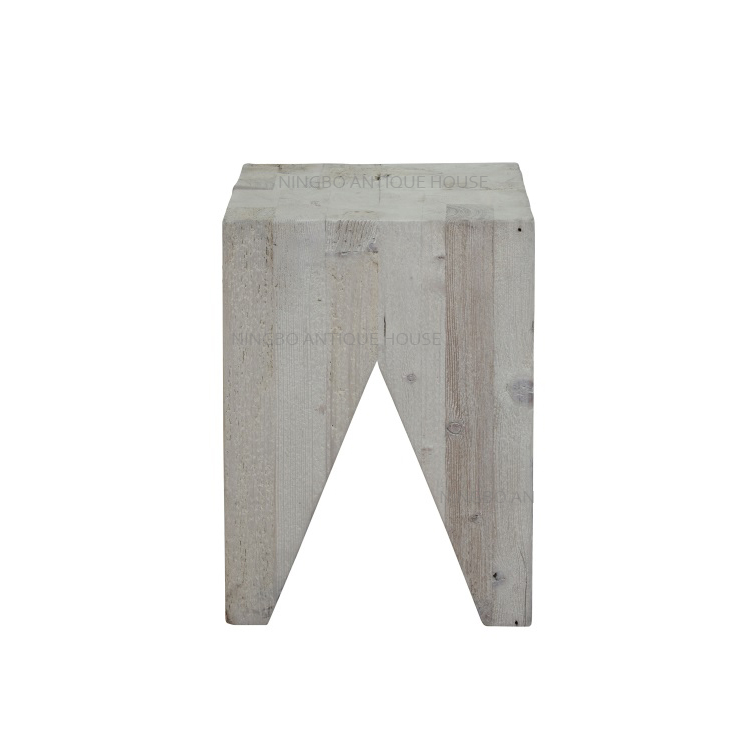 Reproduktion antiker moderne klassische nordic distressed küsten recycelt massivholz französisch möbel quadratische hocker