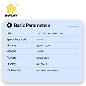 เครื่องเล่นเกมอาร์เคด Eplay <span class=keywords><strong>VR</strong></span> 9D จำลองการยิงปืนเสมือนจริงกลางแจ้ง สำหรับสองคน  ทำจากไฟเบอร์กลาส เหมาะสำหรับสนามบินและในร่ม - Product Image 4