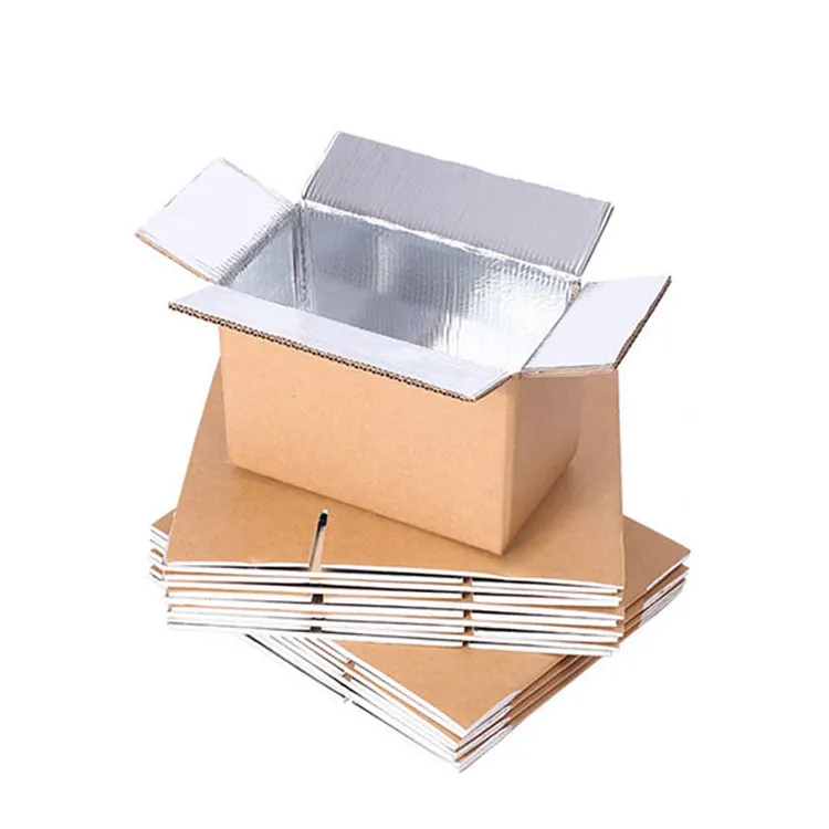 Caja de embalaje exprés para alimentos de frutas, Caja impermeable de cartón de papel de aluminio aislado