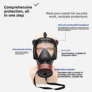 Produsen penjualan langsung masker Gas wajah penuh silikon dapat digunakan kembali Filter kimia <span class=keywords><strong>Respirator</strong></span> perlindungan asap pemadam kebakaran darurat - Product Image 2