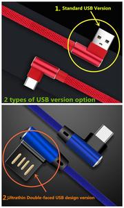 de aleación de aluminio Durable en forma de L 90 grados de ángulo recto de Usb <span class=keywords><strong>2</strong></span>,0 de carga <span class=keywords><strong>Cable</strong></span> de tipo C - Product Image 5
