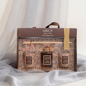 AIKUN Decorative Glass Long Lasting <b>Reed</b> <b>Diffuser</b> Fragrance Gift Set <b>for</b> Office Bathroom Wedding Home Use - Product Image 2
