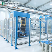Clôture de sécurité robotisée en acier à faible teneur en carbone avec conception de portail modulaire pour les zones de traitement automatisées et la protection flexible des ateliers