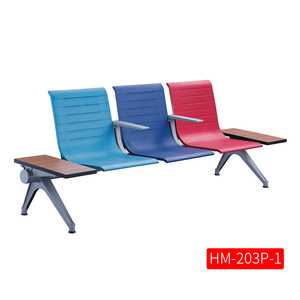 Silla de espera Henmei de tres plazas, de aleación de aluminio con reposabrazos, para uso público en aeropuertos, estaciones de autobús, bancos y hospitales. - Product Image 2