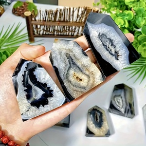1pc Nature Quality <b>Black</b> Agate Geode Tower ,<b>polished</b> <b>Black</b> Agate Quartz,Boho Style for Home Decor and Healing - Product Image 5