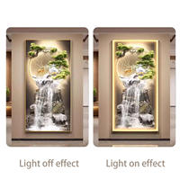Peinture sur cristal Art Déco de luxe, nature morte, avec éclairage LED, art mural décoratif pour couloir, salon, véranda