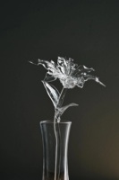Décoration florale élégante en verre transparent fait main pour la fête des mères, idéale pour la maison, le salon, les boutiques et les tables de mariage