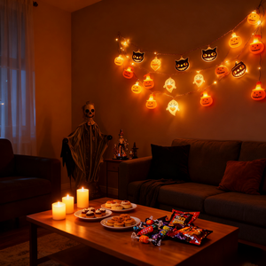 Luces LED de Cadena con Forma de Halloween, Funcionan con Pilas, Impermeables, Decoración de Ambiente para Halloween, Gran Venta - Product Image 2