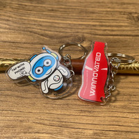 Vente en gros de porte-clés en acrylique transparent programmable personnalisé avec puce NFC