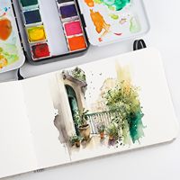 Carnet aquarelle de haute qualité avec poche intérieure et carnet de notes à bande élastique floral pour aquarelle avec logo personnalisé