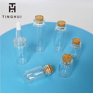 5ml 6ml 7ml 8ml 9ml 10ml 15ml 20ml 30ml High Quality Multiple Capacities Empty clear Small Glass Container Bottle <b>with</b> <b>Cork</b> <b>Lid</b> - Product Image 6