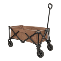 Chariot de plage pliable personnalisé en acier et tissu 600D à quatre roues, chariot de camping avec capacité de charge de 80 kg pour une utilisation en extérieur