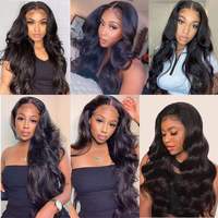 Perruque Body Wave avec closure 5x5 en cheveux humains, dentelle HD, sans colle, pré-épilée, baby hair, ligne de cheveux naturelle pour femmes noires, aspect soyeux réaliste