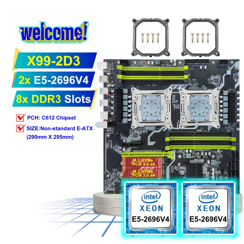 X99-2D3/2*E5-2696V4/2*Fan base