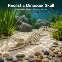 Figurine Squelette De Dinosaure Modèle Crâne De Mosasaure En Résine Décoration Aquarium Halloween Maison Cadeau