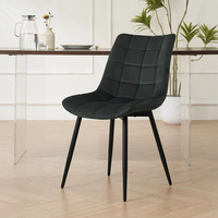 Vente en gros design moderne personnalisé rose noir et argent or blanc vert gris couleur teddy chaises de salle à manger avec pieds chromés