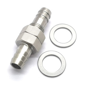 Unión de manguera con conexión de púas de 3/8" de doble extremo tipo Pagoda, accesorio de pasaje de pared para tanque, para tuberías de combustible, aceite y agua en vehículos modificados - Product Image 3