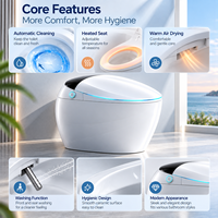 Toilette intelligente moderne avec bidet, couvercle à ouverture automatique, capteur de pied, siège chauffant, sécheur à air chaud, télécommande