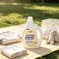 Détergent à lessive liquide pour bébé, écologique, jetable, OEM personnalisé, 2L, formule douce à base de plantes, hypoallergénique pour les nouveau-nés