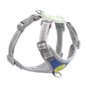 Chaleco de arnés de nailon/poliéster con patrón de animales reflectante ajustable para mascotas al aire libre con correa para perros y gatos grandes - Product Image 1