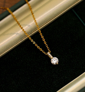 Collier avec pendentif rond en argent Sterling S925 pour femmes, chaîne de clavicule minimaliste, cadeau, bijoux en argent exquis et élégants - Product Image 5