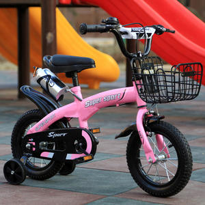 Bicicleta para niños Vikabe, llanta de acero de 12 pulgadas, sillín ajustable, cesta de metal para edades de 3 a 10 años, niñas y niños - Product Image 1