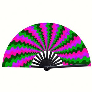 พัดไม้ไผ่พัดพร้อมเสียงพัดพัดพับได้ขนาดใหญ่สำหรับงานเต้นรำ - Product Image 5