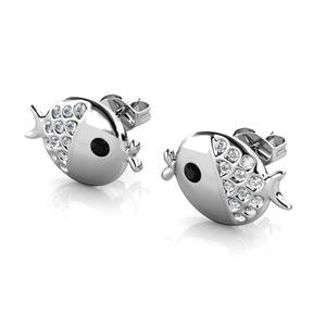 Boucles d'oreilles mignonnes en forme de poisson Fugu avec cristaux autrichiens, plaqué or 18 carats, bijoux de <span class=keywords><strong>la</strong></span> série Océan, accessoire pour cadeaux d'enfants - Product Image 2
