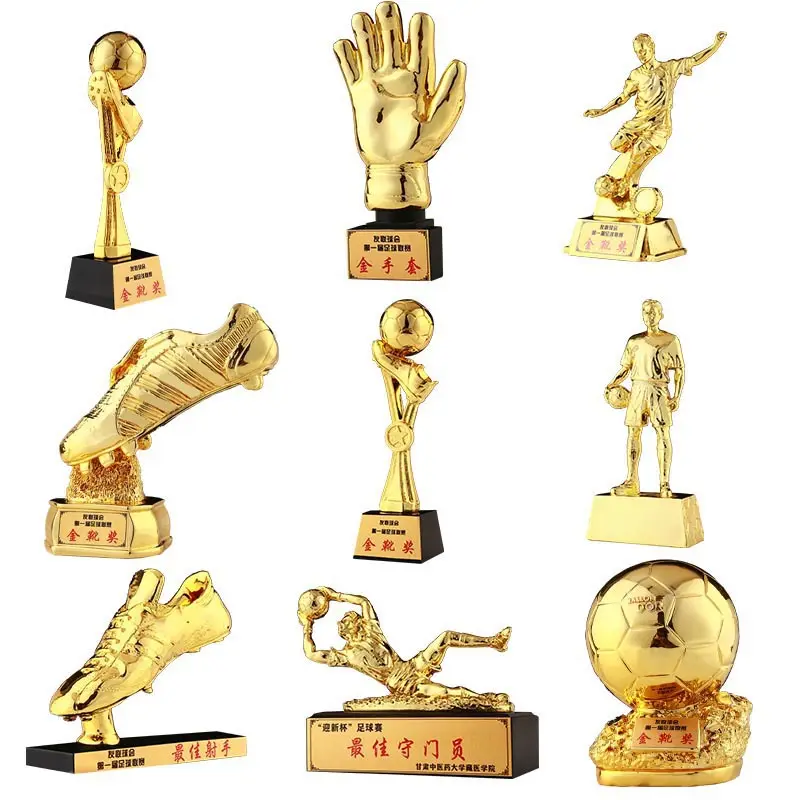 Trofeo sportivo di alta qualità gioco di calcio personalizzato Mementos Resin Football Ballon D'or Awards Trophy