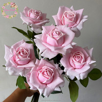 Roses artificielles haut de gamme à tige unique de 13 cm, toucher réaliste en latex, pour décoration de mariage