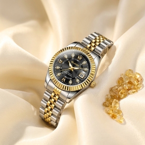 Reloj de Lujo para Mujer, Elegante, de Acero Inoxidable, con Cuarzo Coreano Luminoso, Moderno para Damas - Product Image 1