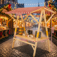 Stand de marché pliable en bois portable - Stand de vente pour marchés fermiers et salons d'artisanat pour événements