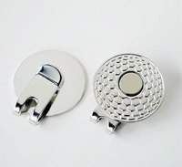 Marqueur de balle de golf magnétique en métal argenté de haute qualité, 25 mm (1 pouce), vierge, puissant, avec clip pour chapeau, accessoires de golf en gros