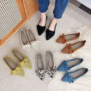 Summer Women Fashion Casual Pointed Toe Design Ballerinas Flat Shoes For Ladies Breathable Fabric Loafers Office Shoes