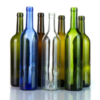Ventes en gros de bouteilles de vin de Bordeaux vides de 750 ml, transparentes et vertes, avec bouchon en liège