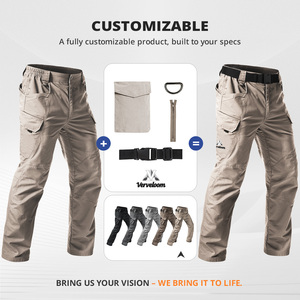 도매 야외 Ix9 남성 블랙 6 포켓 전술화물 바지 탄성 방수 빠른 건조 바지 남성 전술 바지 - Product Image 4