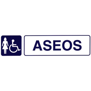 Segnale adesivo per disabili+bagno femminile 250x63 mm. - Product Image 1